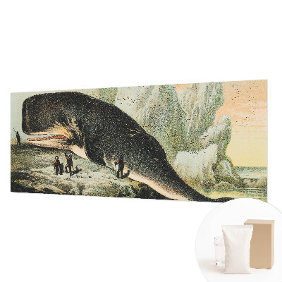 Bedroom wall mural wallpaper featuring an oversized sea creature design