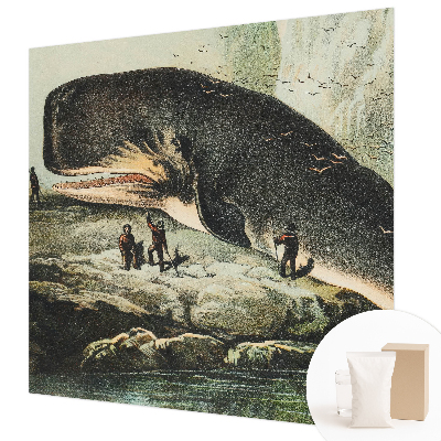 Bedroom wall mural wallpaper featuring an oversized sea creature design