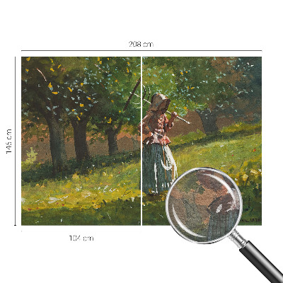 Large wall mural with an autumn afternoon scene