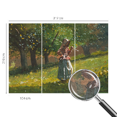 Large wall mural with an autumn afternoon scene
