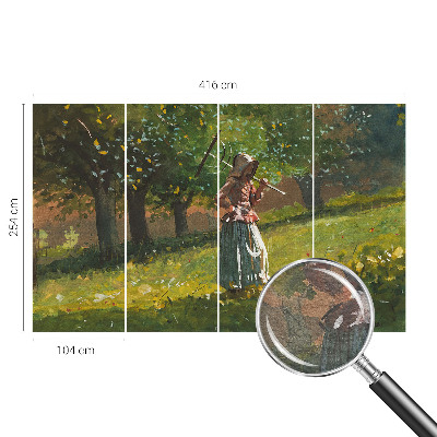 Large wall mural with an autumn afternoon scene
