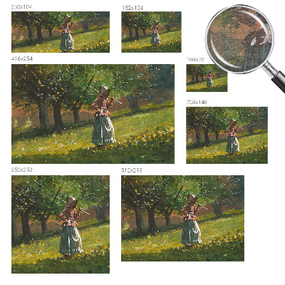 Large wall mural with an autumn afternoon scene