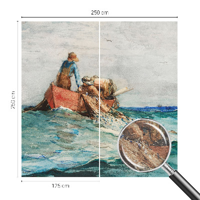 Large wallpaper mural with a sea expedition design