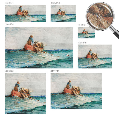 Large wallpaper mural with a sea expedition design
