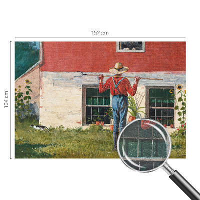 Large wall mural wallpaper featuring a village scene
