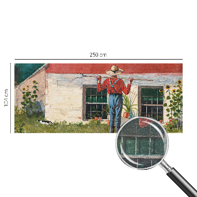 Large wall mural wallpaper featuring a village scene