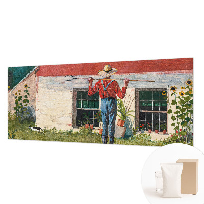 Large wall mural wallpaper featuring a village scene