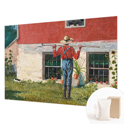 Large wall mural wallpaper featuring a village scene
