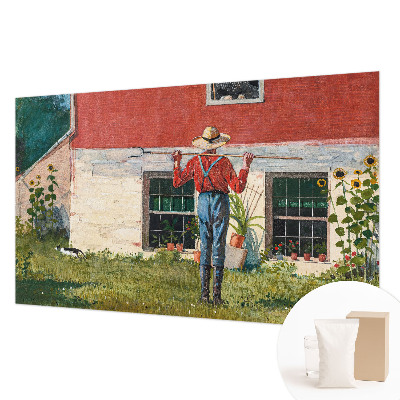 Large wall mural wallpaper featuring a village scene