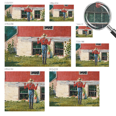 Large wall mural wallpaper featuring a village scene