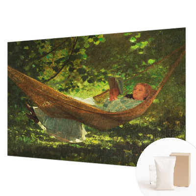 Custom size wall mural featuring a relaxing hammock scene