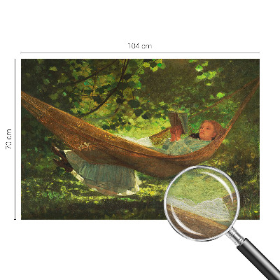 Custom size wall mural featuring a relaxing hammock scene