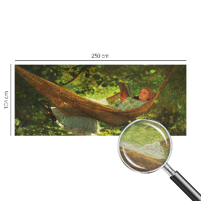 Custom size wall mural featuring a relaxing hammock scene