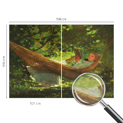 Custom size wall mural featuring a relaxing hammock scene