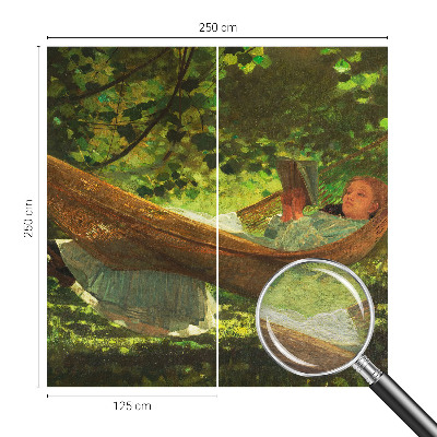 Custom size wall mural featuring a relaxing hammock scene