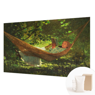 Custom size wall mural featuring a relaxing hammock scene