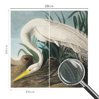 Modern wall mural featuring a majestic heron