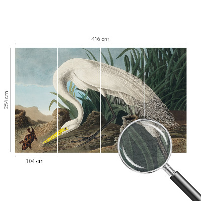 Modern wall mural featuring a majestic heron