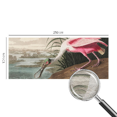 Modern wall mural for bedroom featuring an exotic bird design