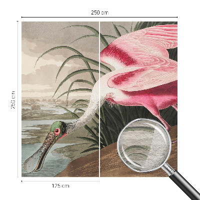 Modern wall mural for bedroom featuring an exotic bird design