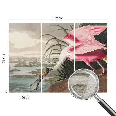 Modern wall mural for bedroom featuring an exotic bird design