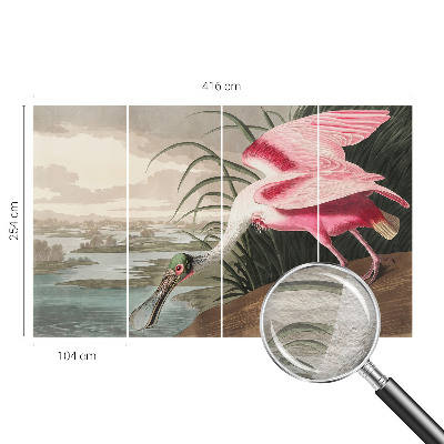 Modern wall mural for bedroom featuring an exotic bird design