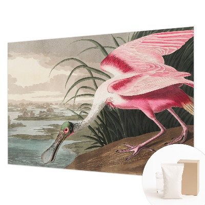 Modern wall mural for bedroom featuring an exotic bird design