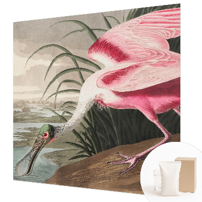 Modern wall mural for bedroom featuring an exotic bird design
