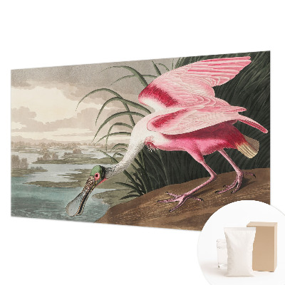 Modern wall mural for bedroom featuring an exotic bird design
