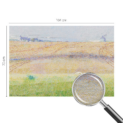 Modern wall mural for living room with a summer field motif