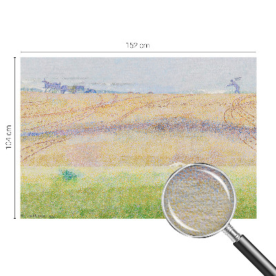 Modern wall mural for living room with a summer field motif