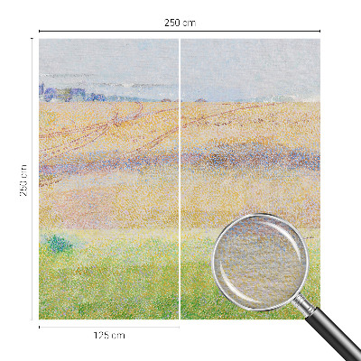 Modern wall mural for living room with a summer field motif
