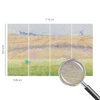 Modern wall mural for living room with a summer field motif