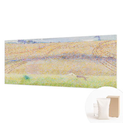 Modern wall mural for living room with a summer field motif