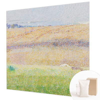 Modern wall mural for living room with a summer field motif
