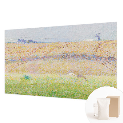 Modern wall mural for living room with a summer field motif