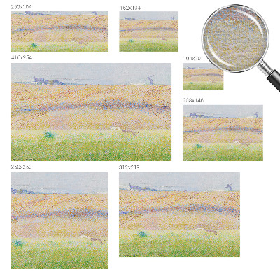Modern wall mural for living room with a summer field motif