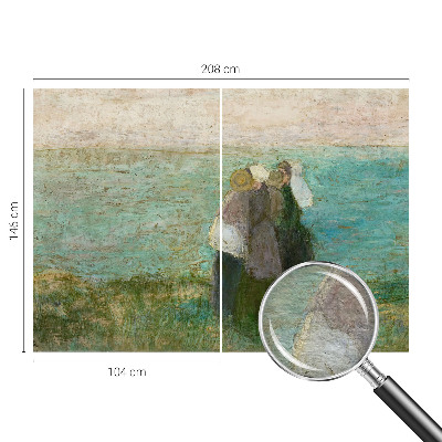 High quality photo wallpaper with a seaside reflection motif