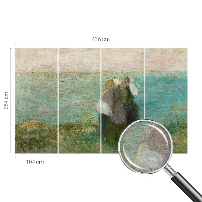 High quality photo wallpaper with a seaside reflection motif