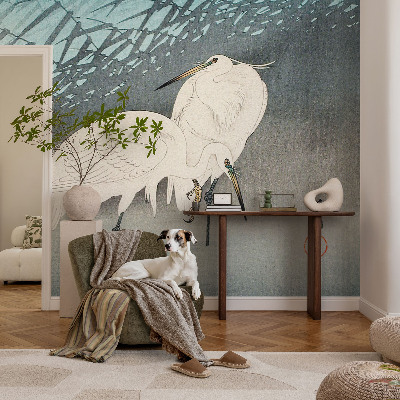 High quality wall mural wallpaper with a delicate birds motif