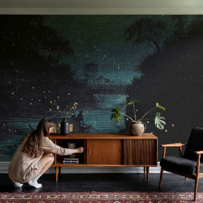 Premium photo wallpaper with an evening lights motif
