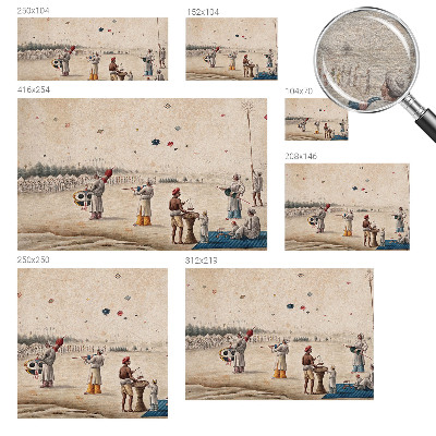 Decorative wall mural for living room with a motif of soaring kites