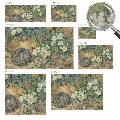 Non-woven wall mural with a spring composition