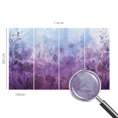 Non-woven photo wallpaper with a pastel floral pattern