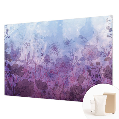 Non-woven photo wallpaper with a pastel floral pattern