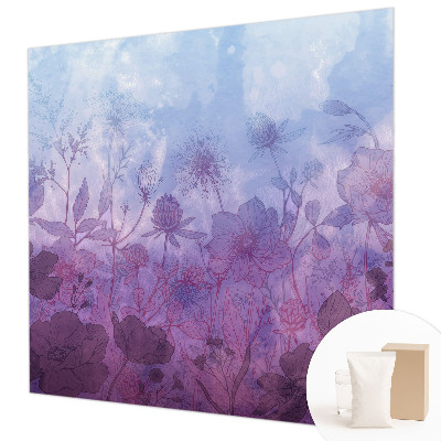 Non-woven photo wallpaper with a pastel floral pattern
