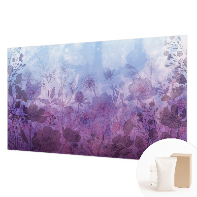 Non-woven photo wallpaper with a pastel floral pattern