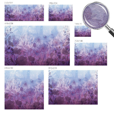 Non-woven photo wallpaper with a pastel floral pattern