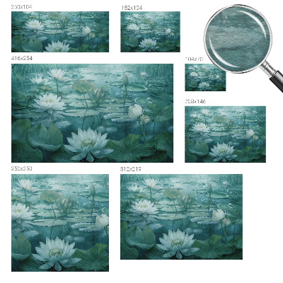 Wall mural with a water flowers design