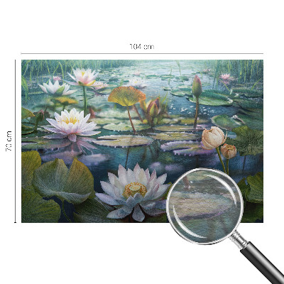 Photo wallpaper with a pond flowers motif